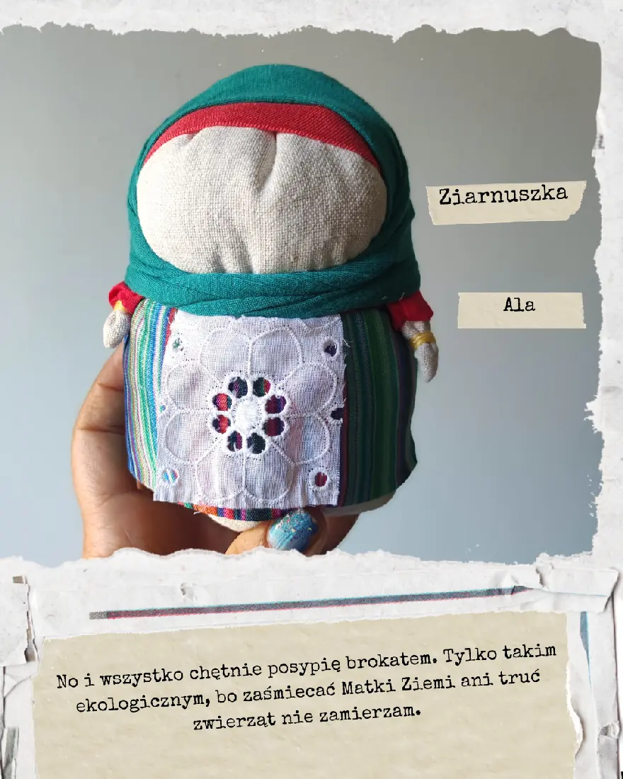 Ala 2 Ziarnuszka wypełniona ziarnami i otulona kolorowymi tkaninami